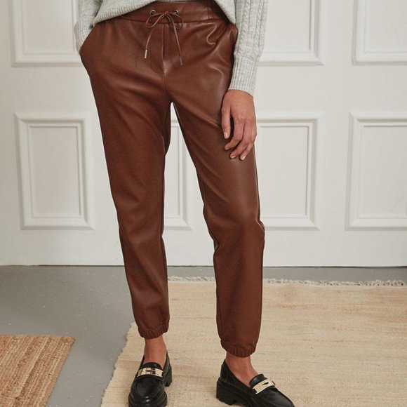 Faux Leather Jogger Ankle Pant - Picture 6 of 8